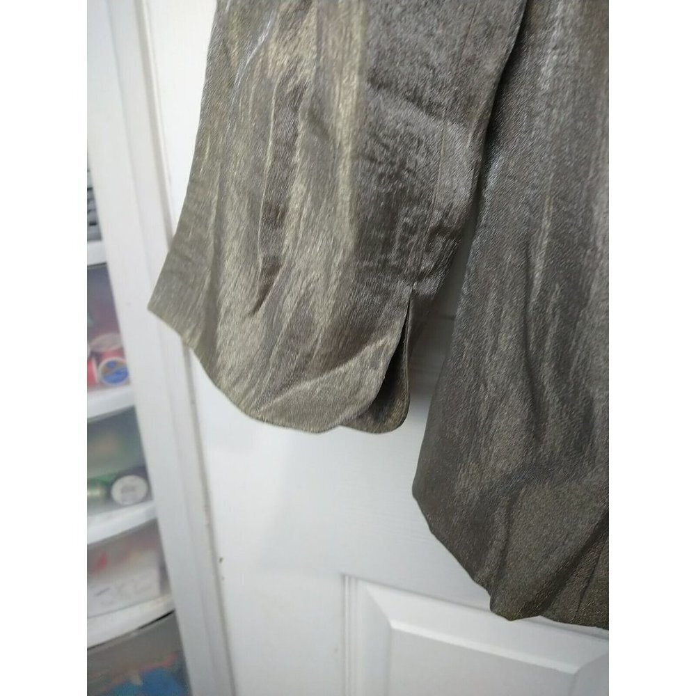 Adrianna Panel Evening Essentials Metallic Taupe Runched Collar Timeless Jacket. - Picture 6 of 14